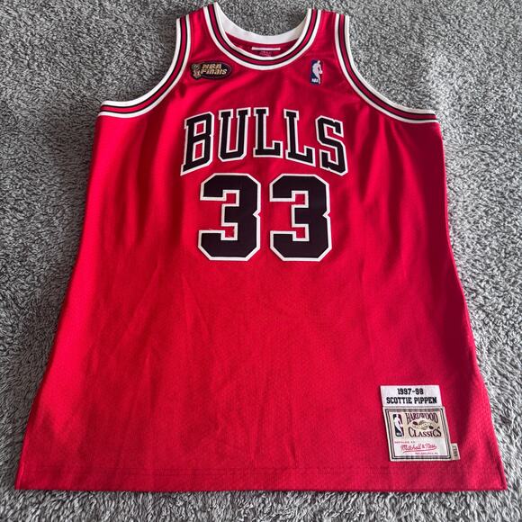 Authentic Mitchell & Ness Scottie Pippen NBA Chicago Bulls 98 Finals Jersey 44 L - Picture 1 of 13